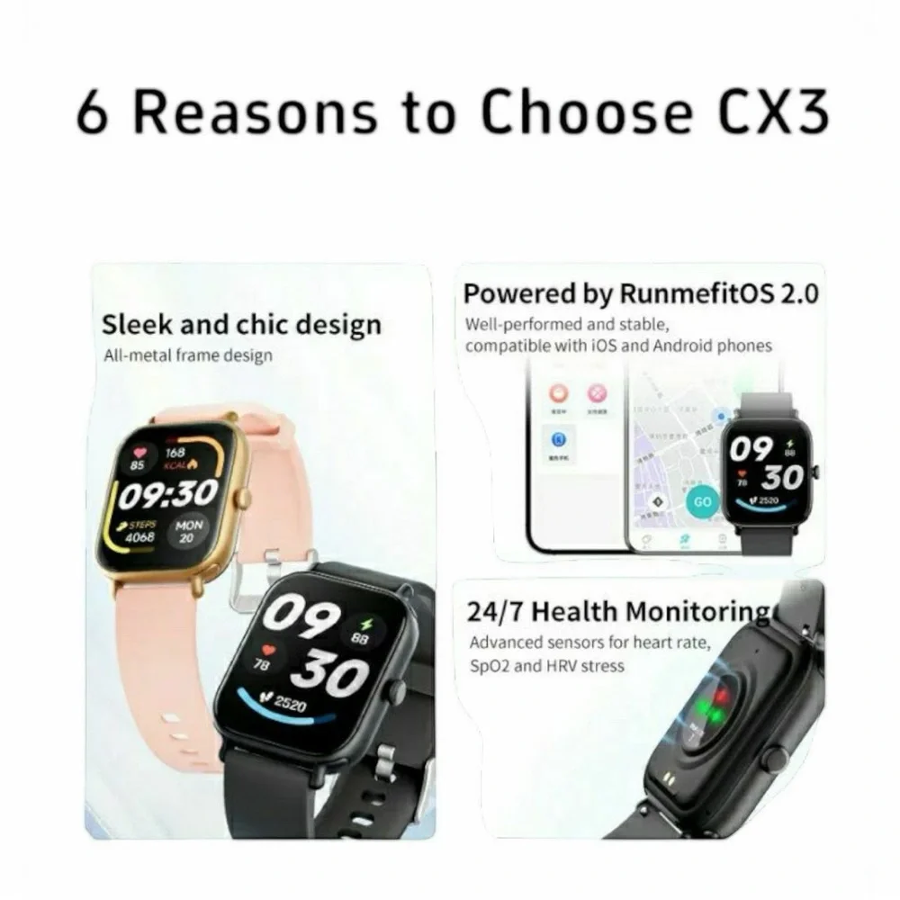 Black Smartwatch with Modern Design and Connectivity